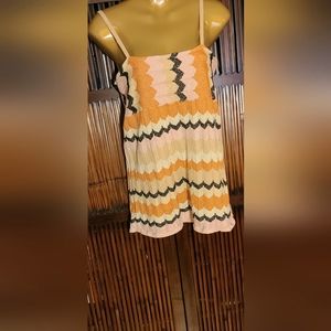 H&M metallic multicolor baby doll style top sz 8